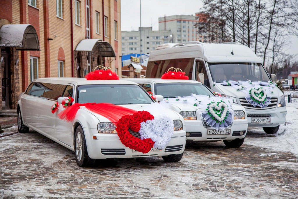 Свадебный автомобиль зимой