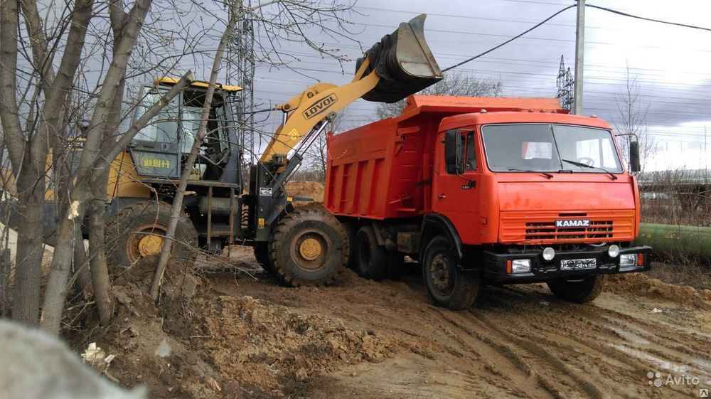 Фото погрузчик и камаз