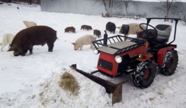 Уборка снега мини трактором