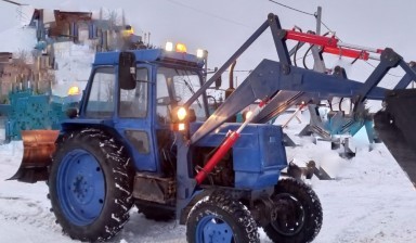 Аренда трактора ковшовый. Погрузка снега.