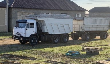 Объявление от Хатаев Джабраил Туркоевич: «Перевозка Камаз с прицепом самосвал» 1 фото