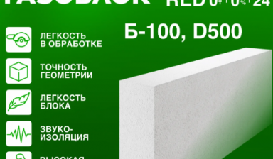 Объявление от АО "Экотон+": «Автоклавный газоблок Экотон 100х250х625» 1 фото