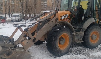 Объявление от Африев Ринат: «Аренда экскаватора погрузчика JCB 4CX. Снежный нож» 1 фото