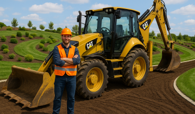 Объявление от Давид: «Услуги экскаватора-погрузчика CAT  CAT 434 F2» 1 фото