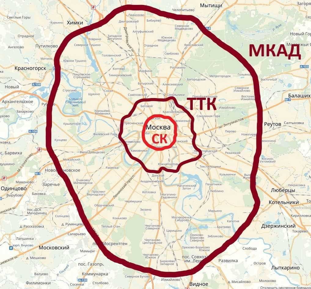 Москва схема города с новой москвой